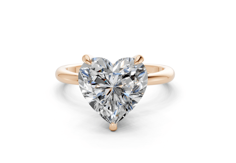 Marlowe Diamond Solitaire Heart Cut 1.6mm Engagement Ring - Ring Premier