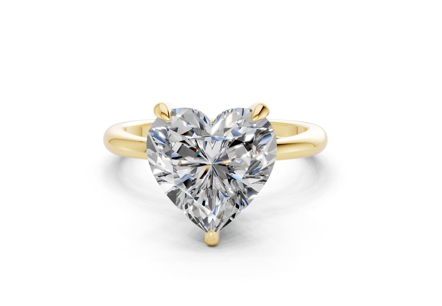 Marlowe Diamond Solitaire Heart Cut 1.6mm Engagement Ring - Ring Premier