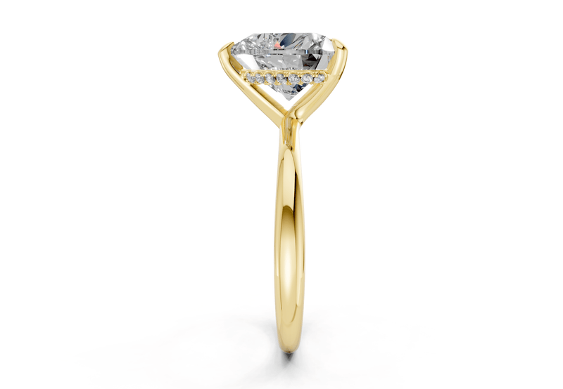 Marlowe Diamond Solitaire Heart Cut 1.6mm Engagement Ring - Ring Premier
