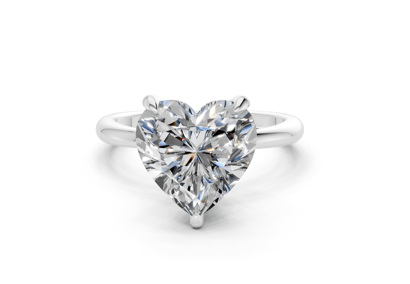 Marlowe Diamond Solitaire Heart Cut 1.6mm Engagement Ring - Ring Premier