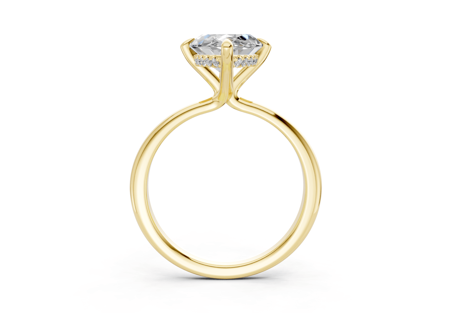Marlowe Diamond Solitaire Marquise Cut 1.6mm Engagement Ring - Ring Premier