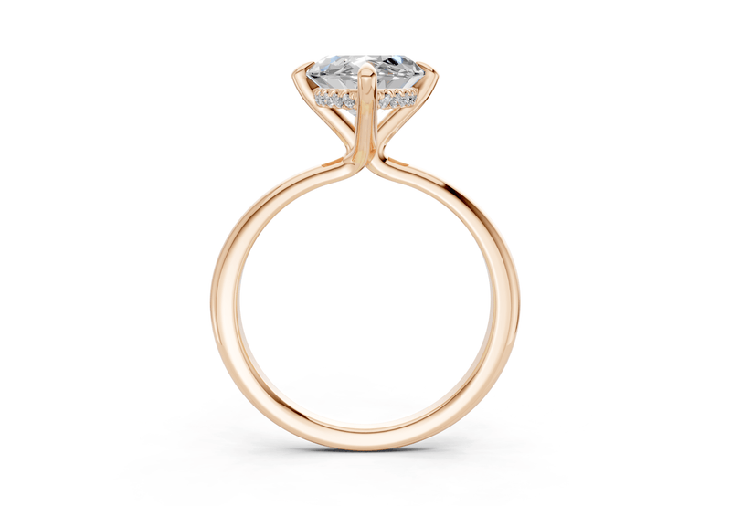 Marlowe Diamond Solitaire Marquise Cut 1.6mm Engagement Ring - Ring Premier