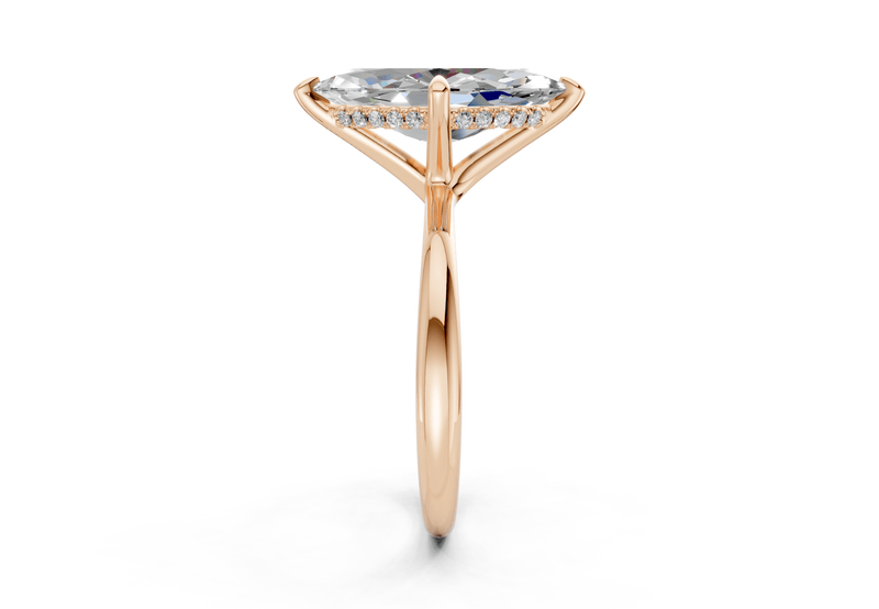 Marlowe Diamond Solitaire Marquise Cut 1.6mm Engagement Ring - Ring Premier