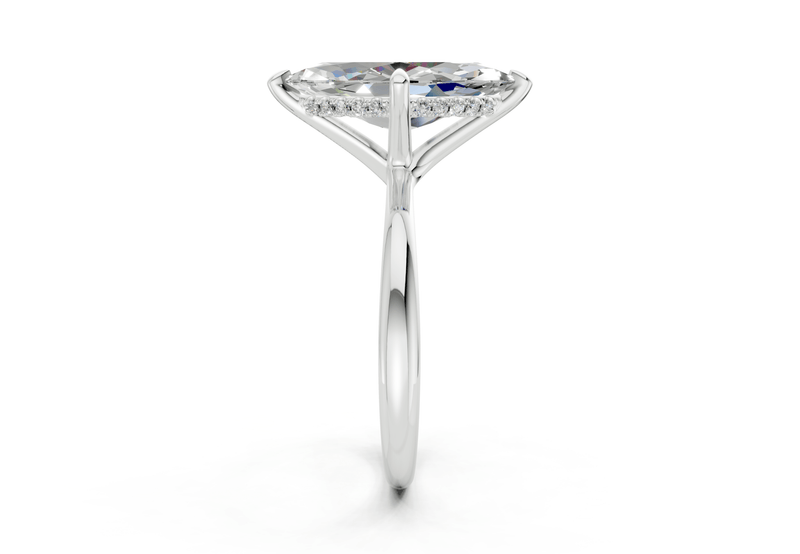 Marlowe Diamond Solitaire Marquise Cut 1.6mm Engagement Ring - Ring Premier