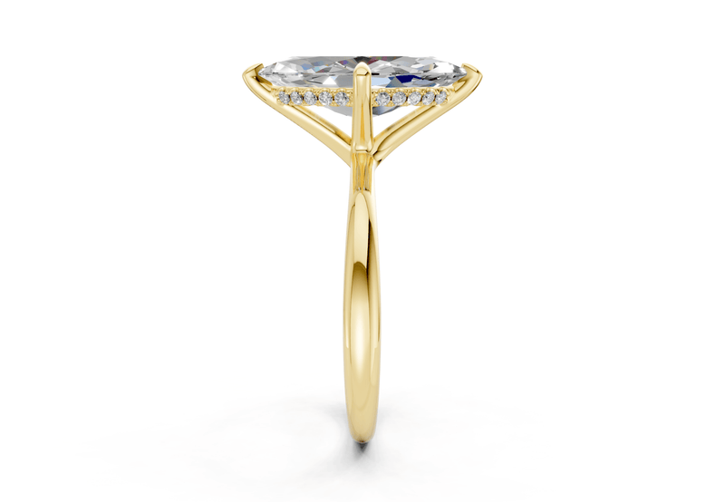 Marlowe Diamond Solitaire Marquise Cut 1.6mm Engagement Ring - Ring Premier