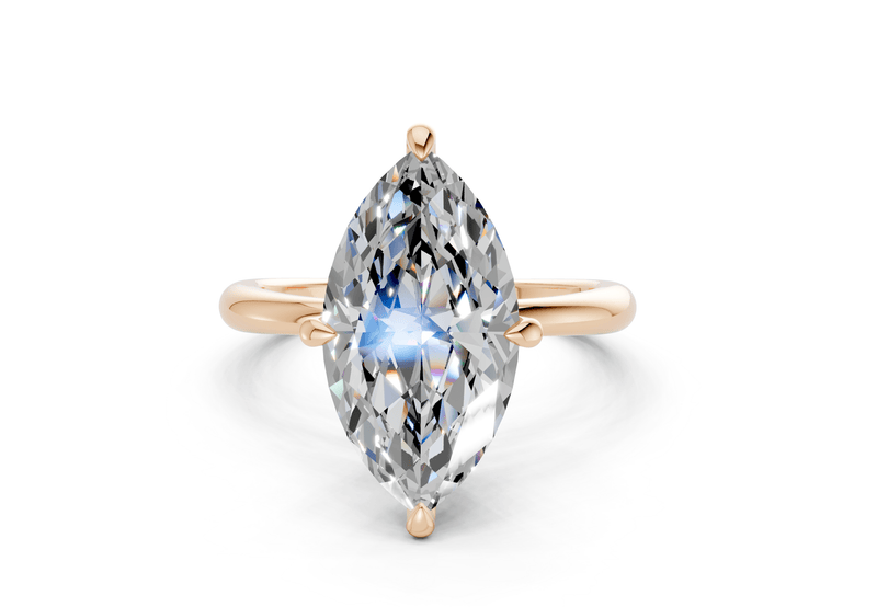 Marlowe Diamond Solitaire Marquise Cut 1.6mm Engagement Ring - Ring Premier