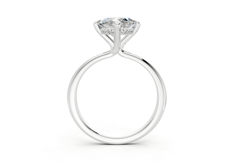 Marlowe Diamond Solitaire Marquise Cut 1.6mm Engagement Ring - Ring Premier