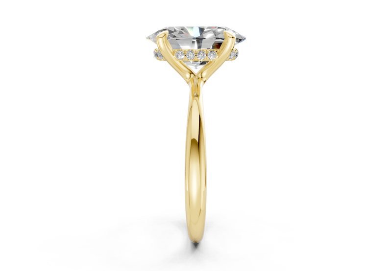 Marlowe Diamond Solitaire Oval Cut 1.6mm Engagement Ring - Ring Premier