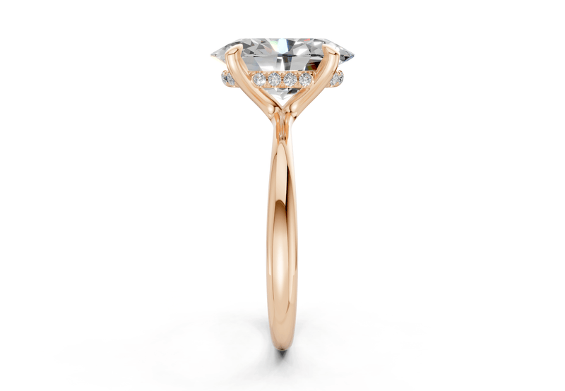 Marlowe Diamond Solitaire Oval Cut 1.6mm Engagement Ring - Ring Premier