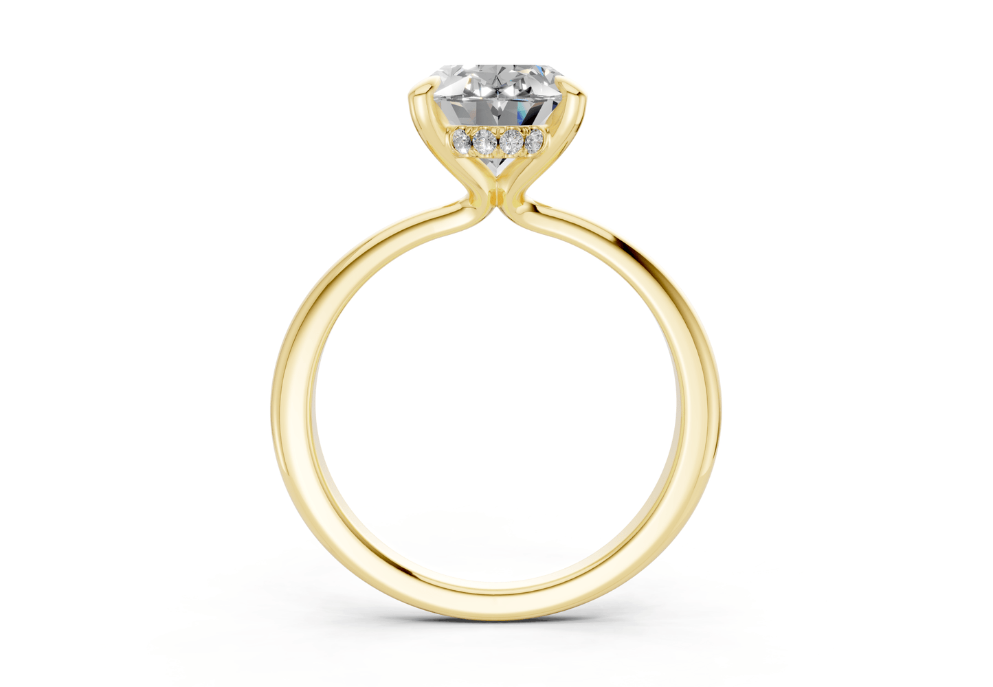 Marlowe Diamond Solitaire Oval Cut 1.6mm Engagement Ring - Ring Premier