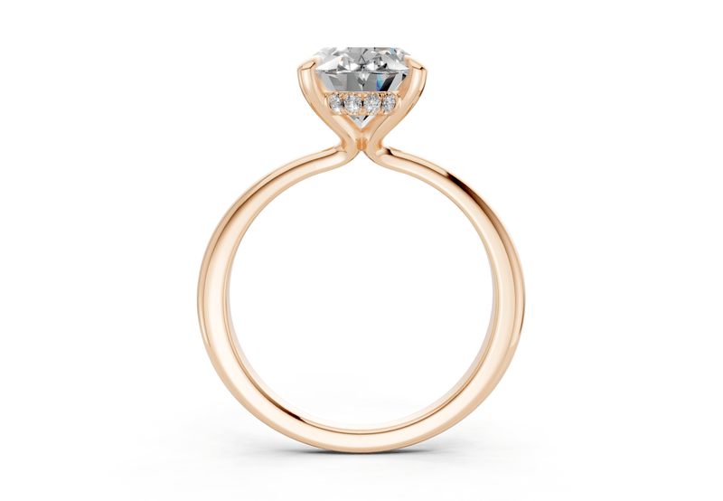 Marlowe Diamond Solitaire Oval Cut 1.6mm Engagement Ring - Ring Premier