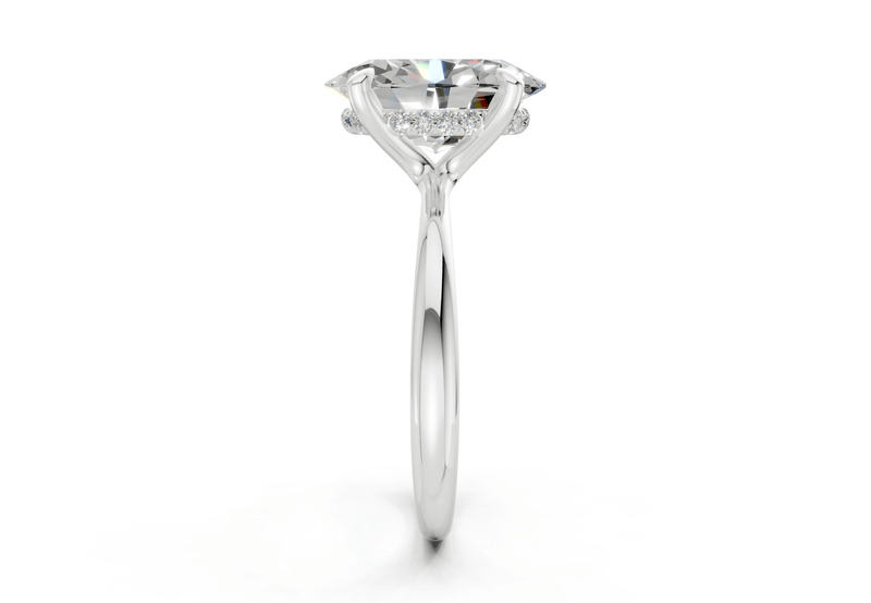 Marlowe Diamond Solitaire Oval Cut 1.6mm Engagement Ring - Ring Premier