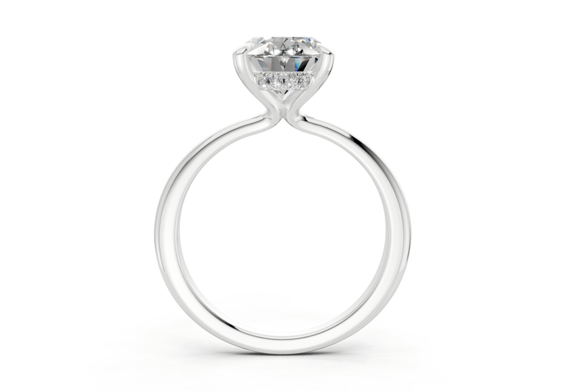 Marlowe Diamond Solitaire Oval Cut 1.6mm Engagement Ring - Ring Premier