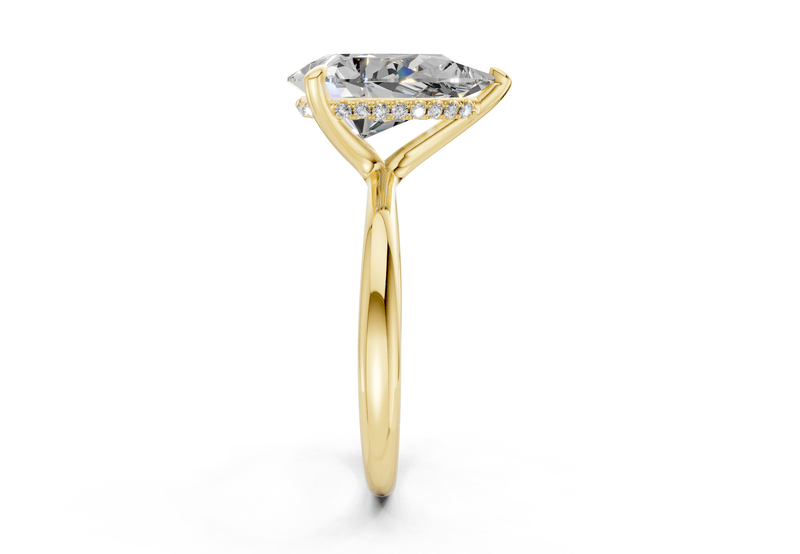 Marlowe Diamond Solitaire Pear Cut 1.6mm Engagement Ring - Ring Premier