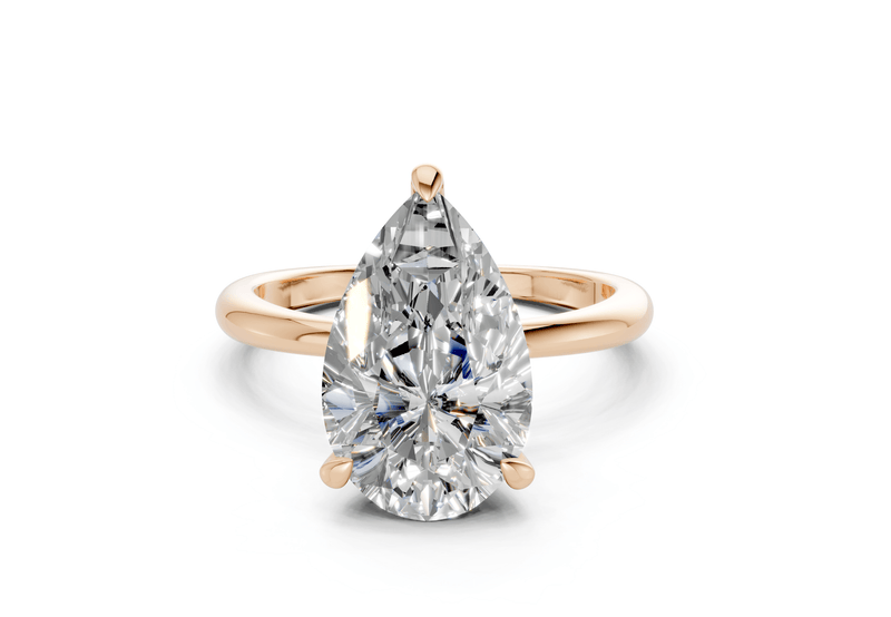 Marlowe Diamond Solitaire Pear Cut 1.6mm Engagement Ring - Ring Premier