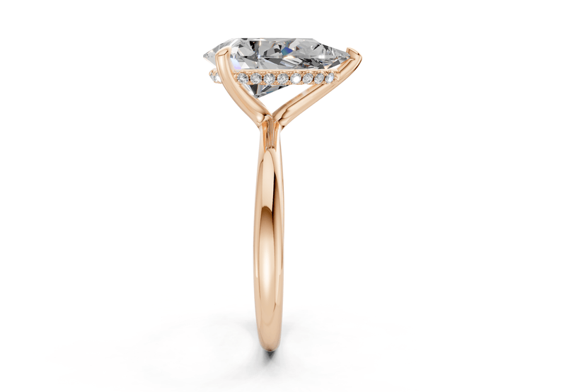 Marlowe Diamond Solitaire Pear Cut 1.6mm Engagement Ring - Ring Premier