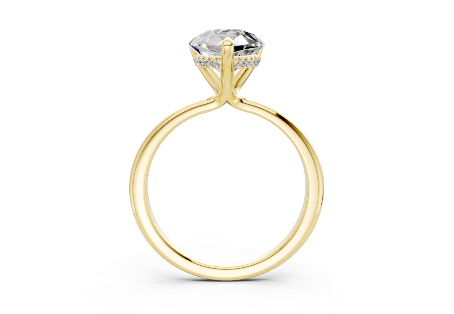 Marlowe Diamond Solitaire Pear Cut 1.6mm Engagement Ring - Ring Premier