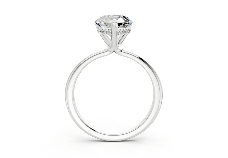 Marlowe Diamond Solitaire Pear Cut 1.6mm Engagement Ring - Ring Premier