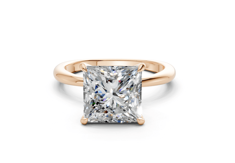 Marlowe Diamond Solitaire Princess Cut 1.6mm Engagement Ring - Ring Premier