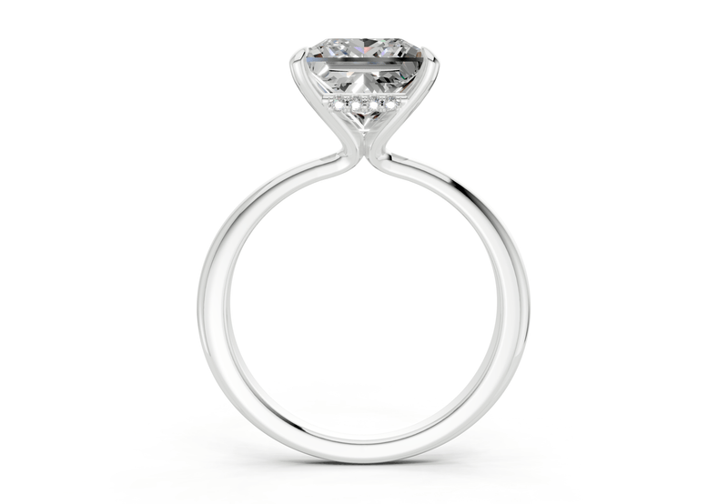 Marlowe Diamond Solitaire Princess Cut 1.6mm Engagement Ring - Ring Premier