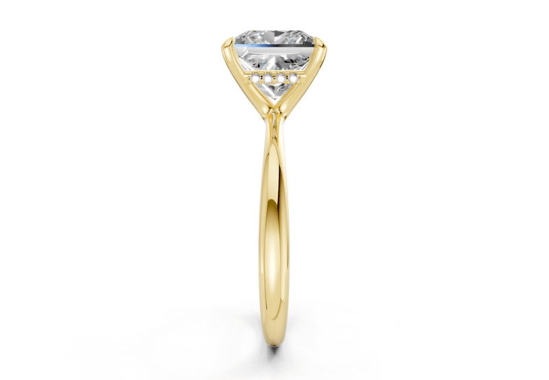 Marlowe Diamond Solitaire Princess Cut 1.6mm Engagement Ring - Ring Premier