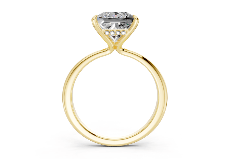 Marlowe Diamond Solitaire Princess Cut 1.6mm Engagement Ring
