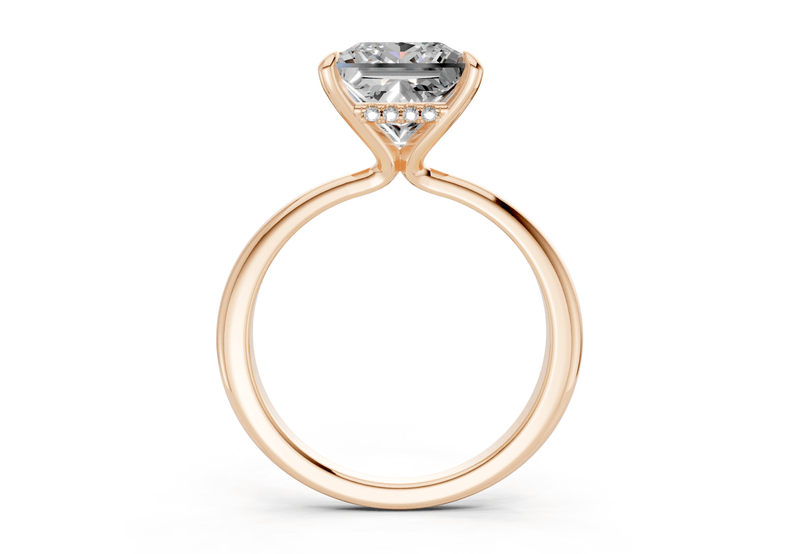 Marlowe Diamond Solitaire Princess Cut 1.6mm Engagement Ring - Ring Premier