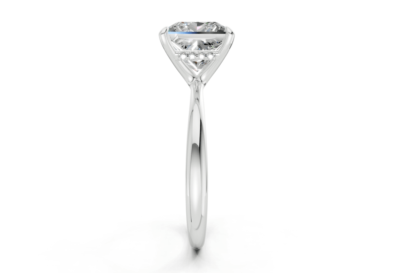 Marlowe Diamond Solitaire Princess Cut 1.6mm Engagement Ring - Ring Premier