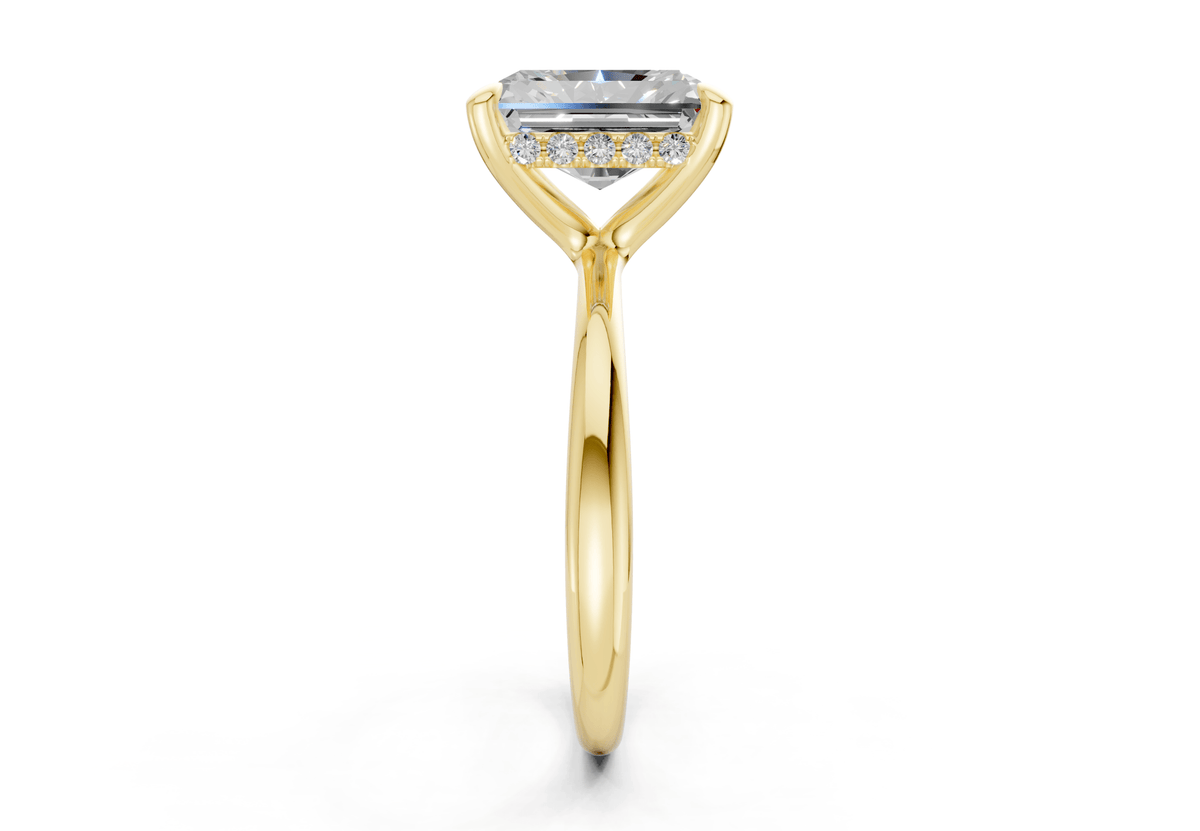 Marlowe Diamond Solitaire Radiant Cut 1.6mm Engagement Ring
