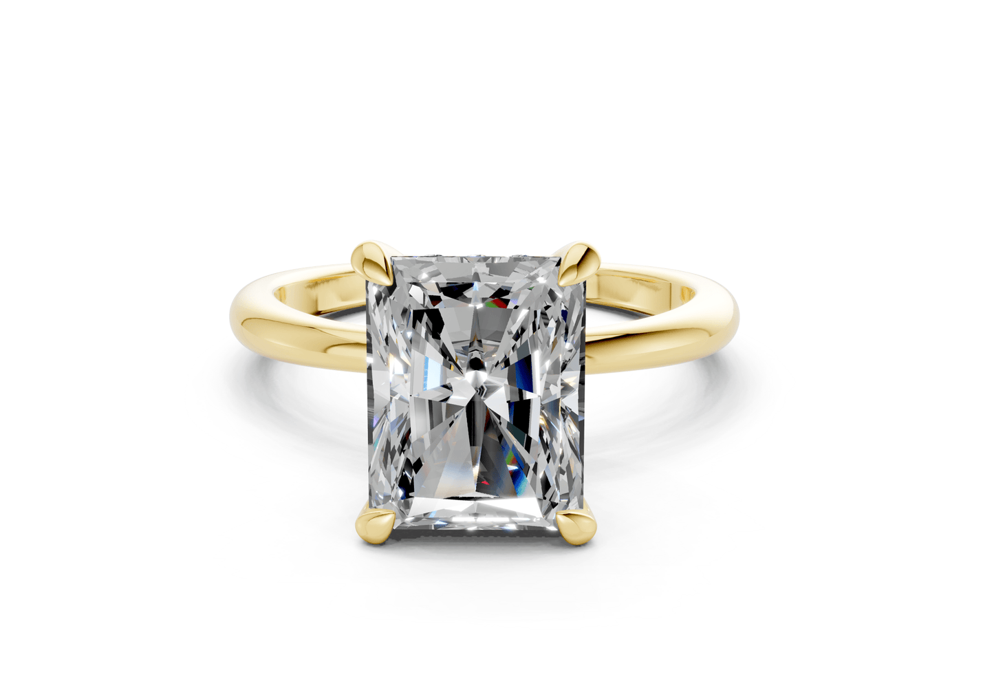 Marlowe Diamond Solitaire Radiant Cut 1.6mm Engagement Ring - Ring Premier