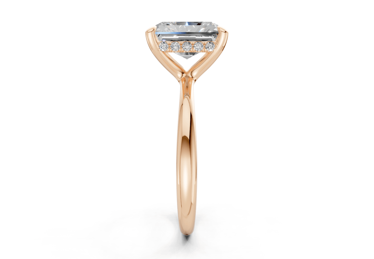 Marlowe Diamond Solitaire Radiant Cut 1.6mm Engagement Ring