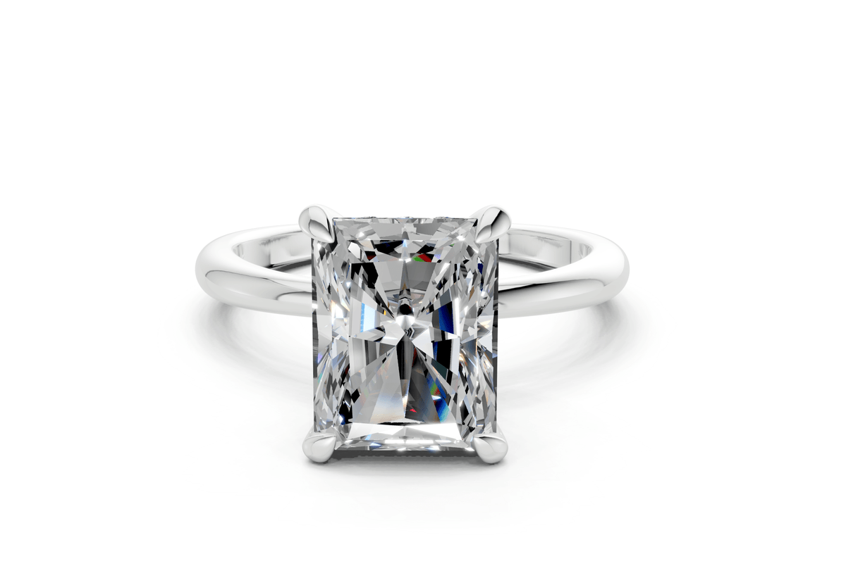 Marlowe Diamond Solitaire Radiant Cut 1.6mm Engagement Ring