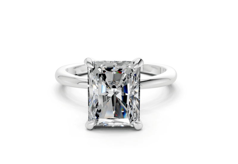 Marlowe Diamond Solitaire Radiant Cut 1.6mm Engagement Ring - Ring Premier