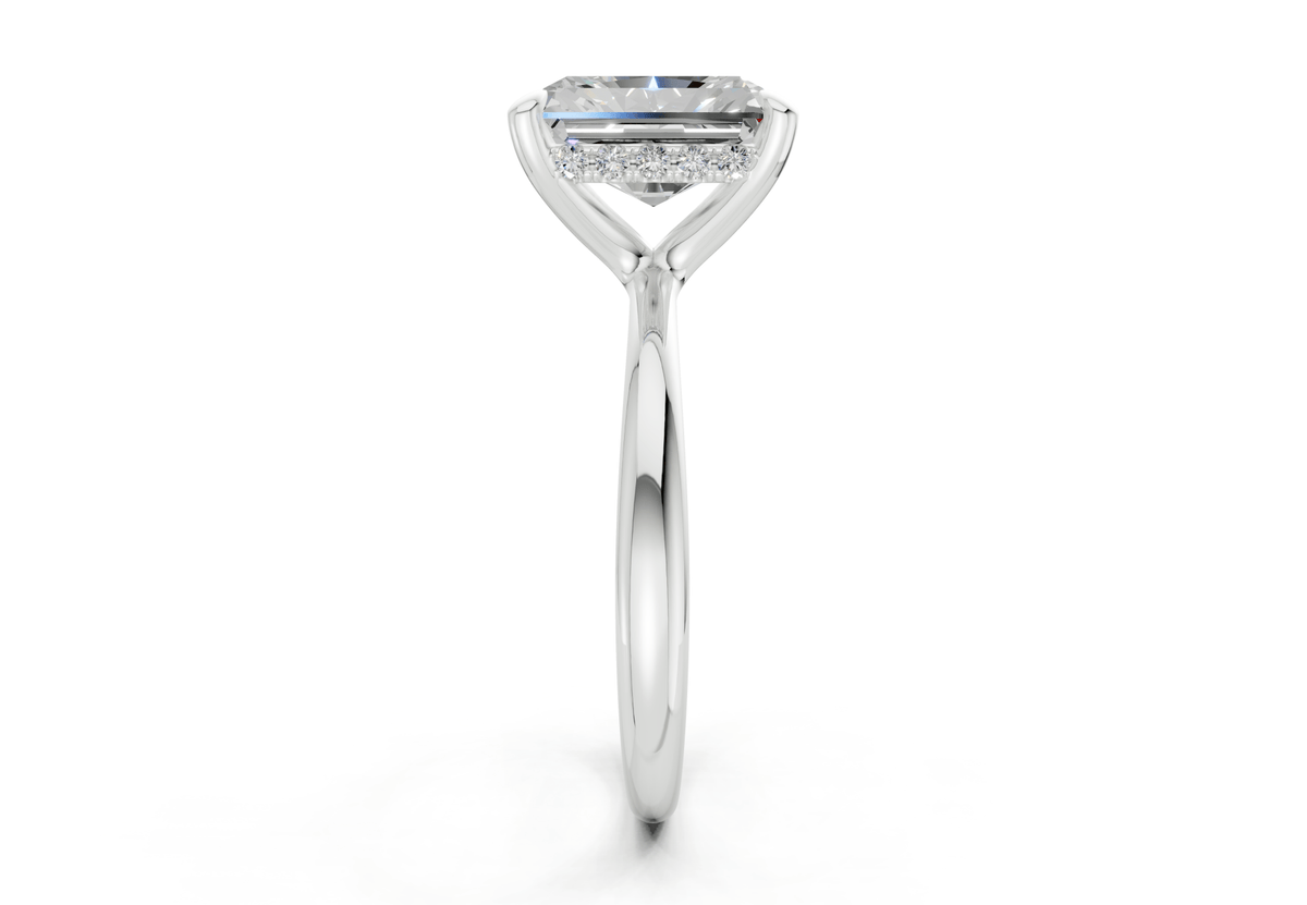Marlowe Diamond Solitaire Radiant Cut 1.6mm Engagement Ring