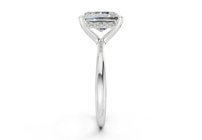 Marlowe Diamond Solitaire Radiant Cut 1.6mm Engagement Ring - Ring Premier