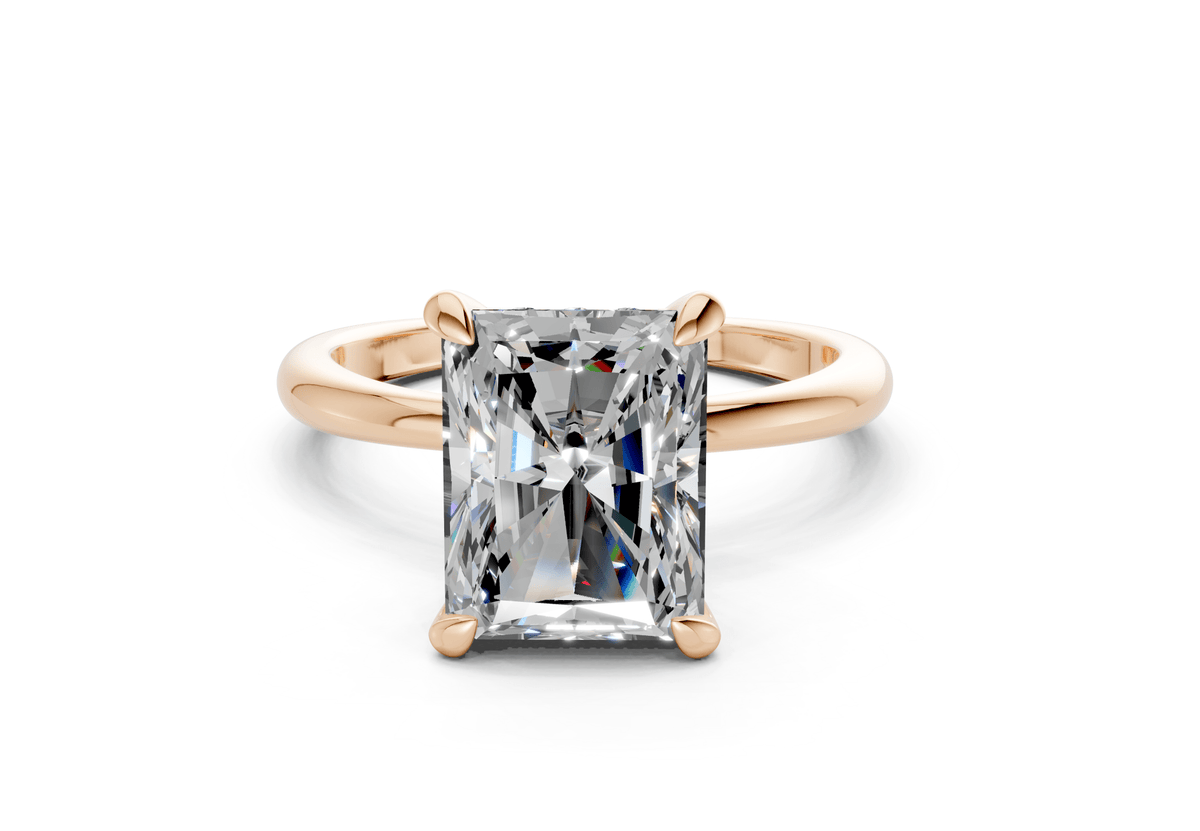 Marlowe Diamond Solitaire Radiant Cut 1.6mm Engagement Ring