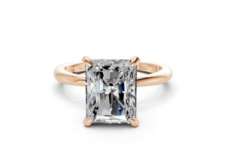 Marlowe Diamond Solitaire Radiant Cut 1.6mm Engagement Ring - Ring Premier