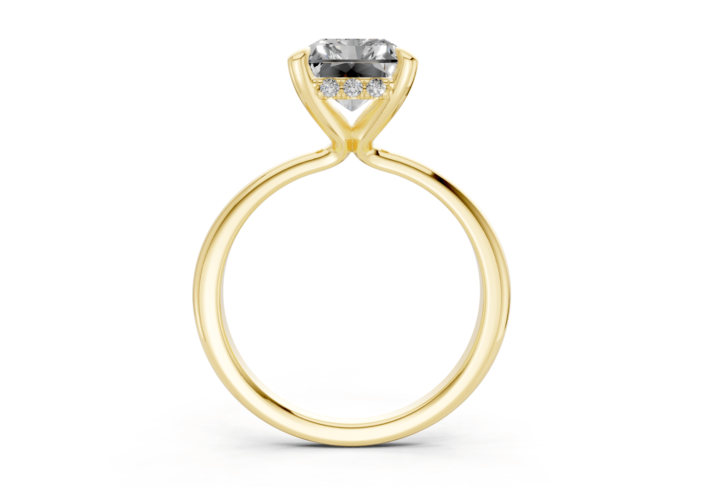Marlowe Diamond Solitaire Radiant Cut 1.6mm Engagement Ring - Ring Premier