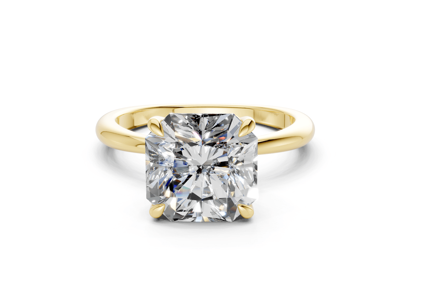 Marlowe Diamond Solitaire Radiant Squareuare Cut 1.6mm Engagement Ring - Ring Premier