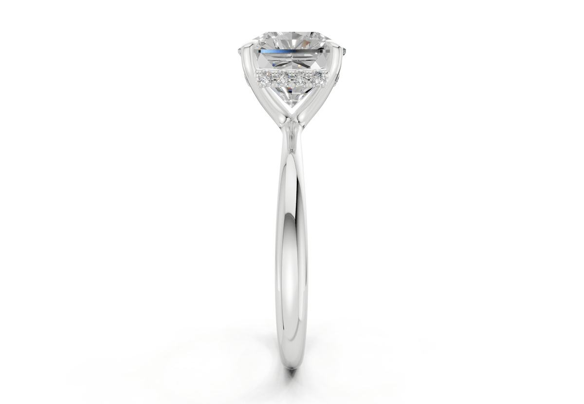 Marlowe Diamond Solitaire Radiant Squareuare Cut 1.6mm Engagement Ring