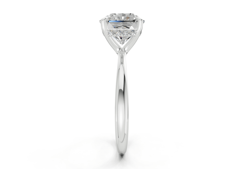Marlowe Diamond Solitaire Radiant Squareuare Cut 1.6mm Engagement Ring - Ring Premier