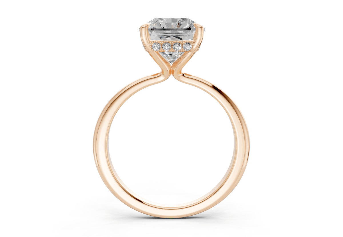 Marlowe Diamond Solitaire Radiant Squareuare Cut 1.6mm Engagement Ring