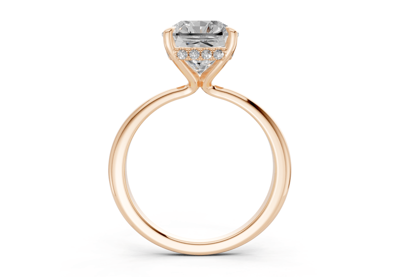 Marlowe Diamond Solitaire Radiant Squareuare Cut 1.6mm Engagement Ring - Ring Premier