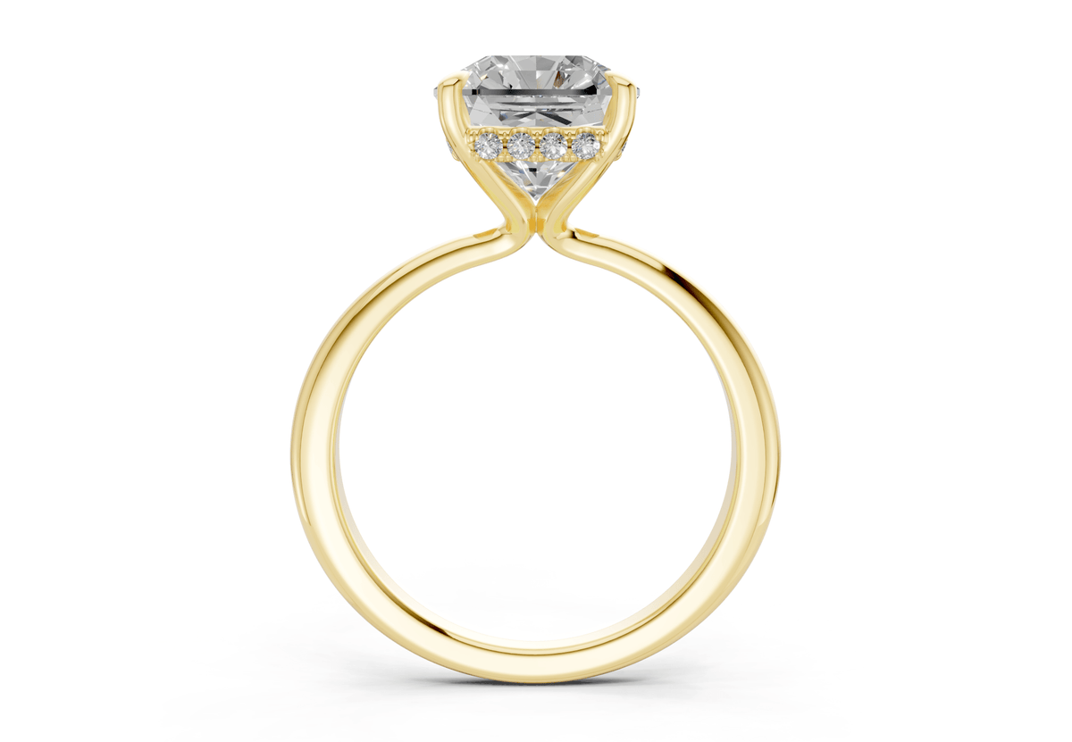Marlowe Diamond Solitaire Radiant Squareuare Cut 1.6mm Engagement Ring