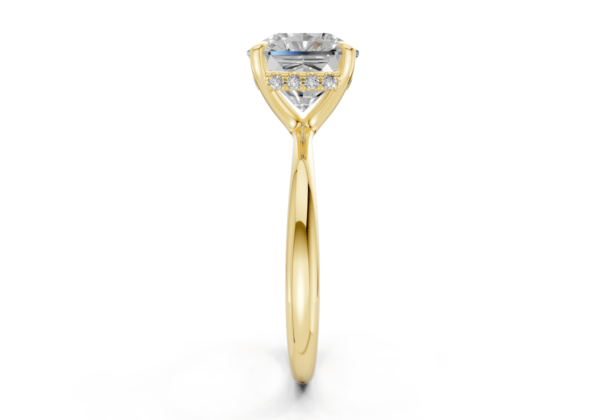 Marlowe Diamond Solitaire Radiant Squareuare Cut 1.6mm Engagement Ring