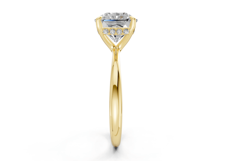 Marlowe Diamond Solitaire Radiant Squareuare Cut 1.6mm Engagement Ring - Ring Premier
