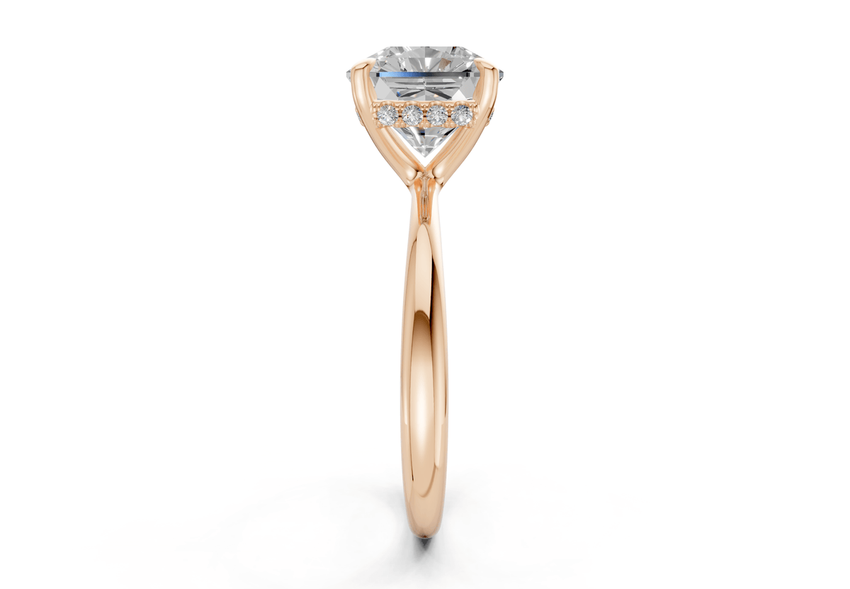 Marlowe Diamond Solitaire Radiant Squareuare Cut 1.6mm Engagement Ring