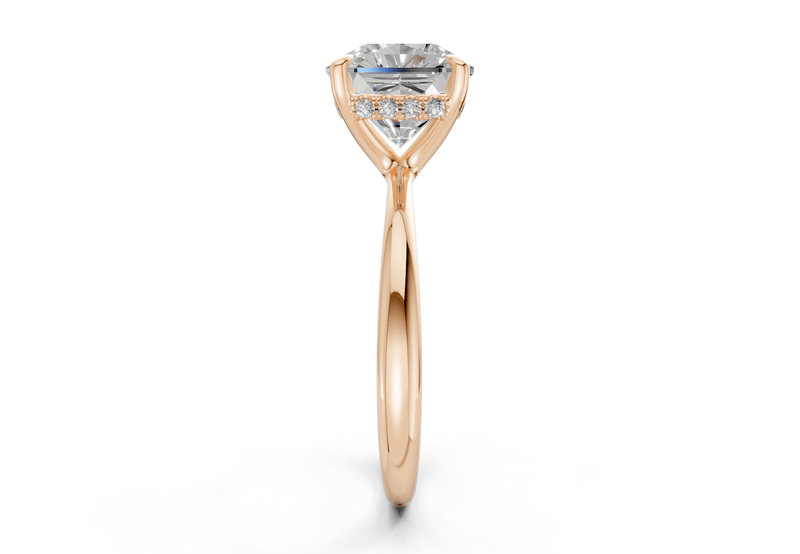 Marlowe Diamond Solitaire Radiant Squareuare Cut 1.6mm Engagement Ring - Ring Premier