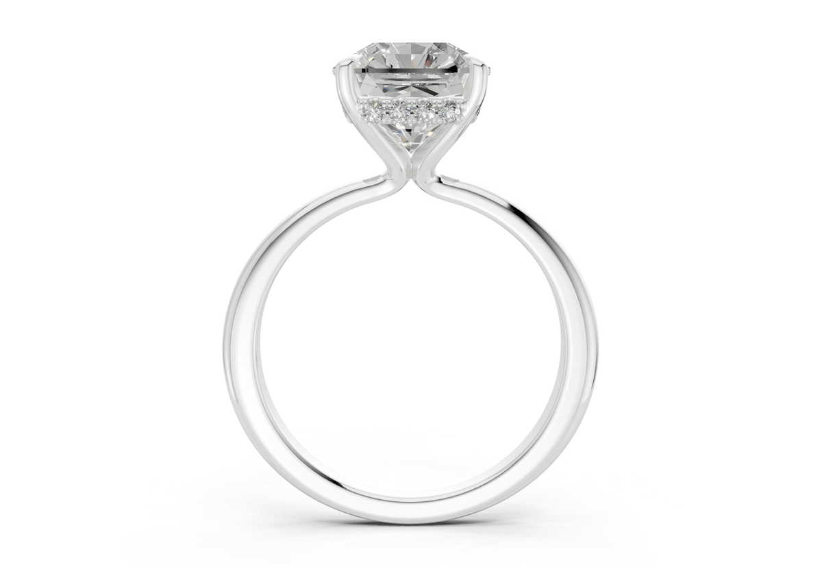 Marlowe Diamond Solitaire Radiant Squareuare Cut 1.6mm Engagement Ring