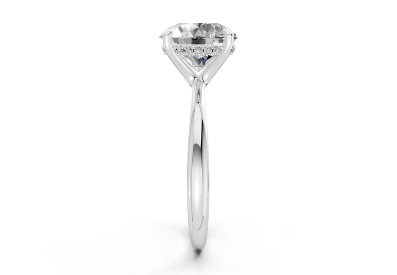 Marlowe Diamond Solitaire Round Cut 1.6mm Engagement Ring - Ring Premier